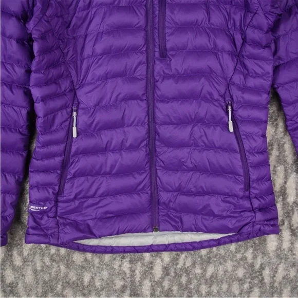 RAB NIKWAX Microlight Down Puffer Alpine Hooded Jacket Coat Size M Purple - Picture 6 of 14